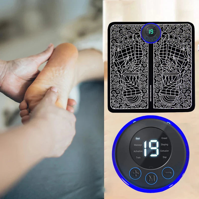 Electric Foot Massager Pad with EMS Technology – Deep Muscle Relaxation & Blood Circulation Device