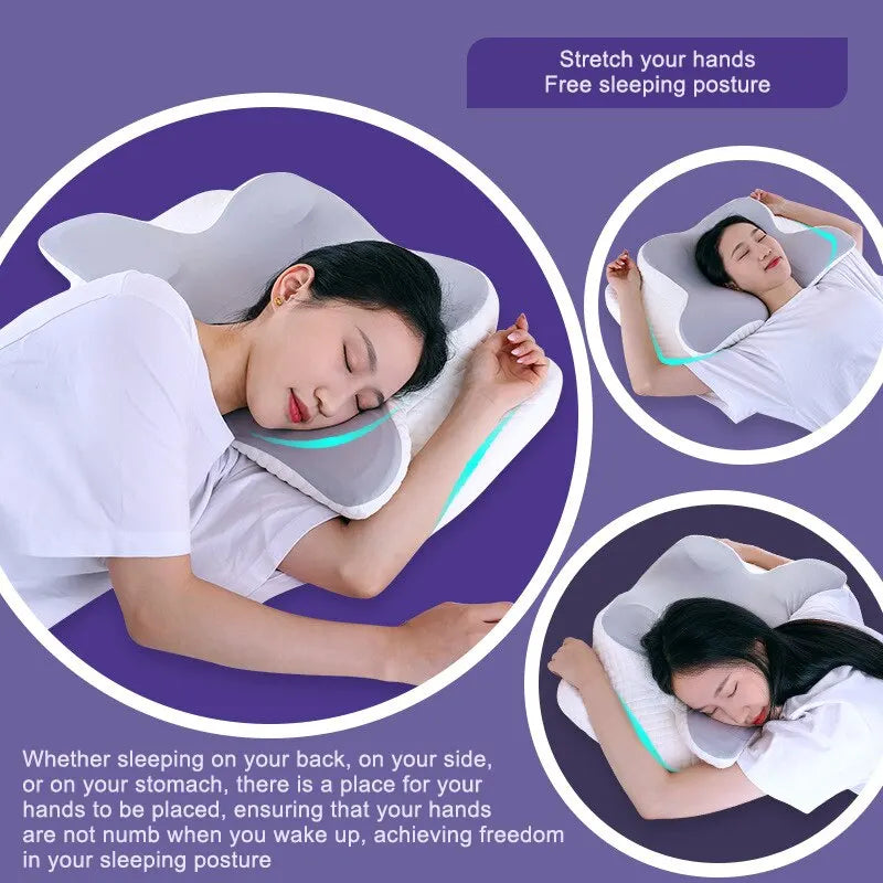 Butterfly Contour Memory Foam Pillow | Orthopedic Neck Support for Shoulder Pain & Spinal Alignment