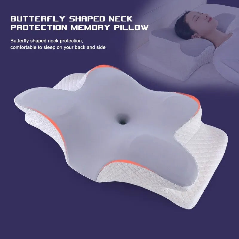 Butterfly Contour Memory Foam Pillow | Orthopedic Neck Support for Shoulder Pain & Spinal Alignment