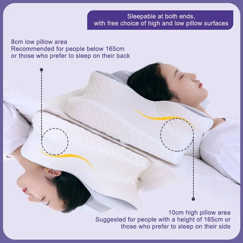Butterfly Contour Memory Foam Pillow | Orthopedic Neck Support for Shoulder Pain & Spinal Alignment
