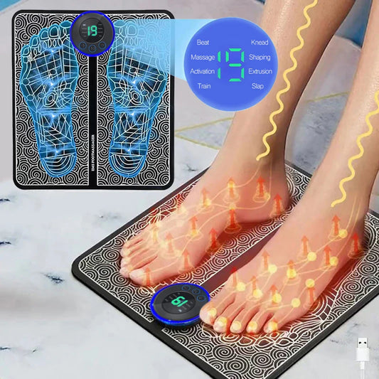 Electric Foot Massager Pad with EMS Technology – Deep Muscle Relaxation & Blood Circulation Device