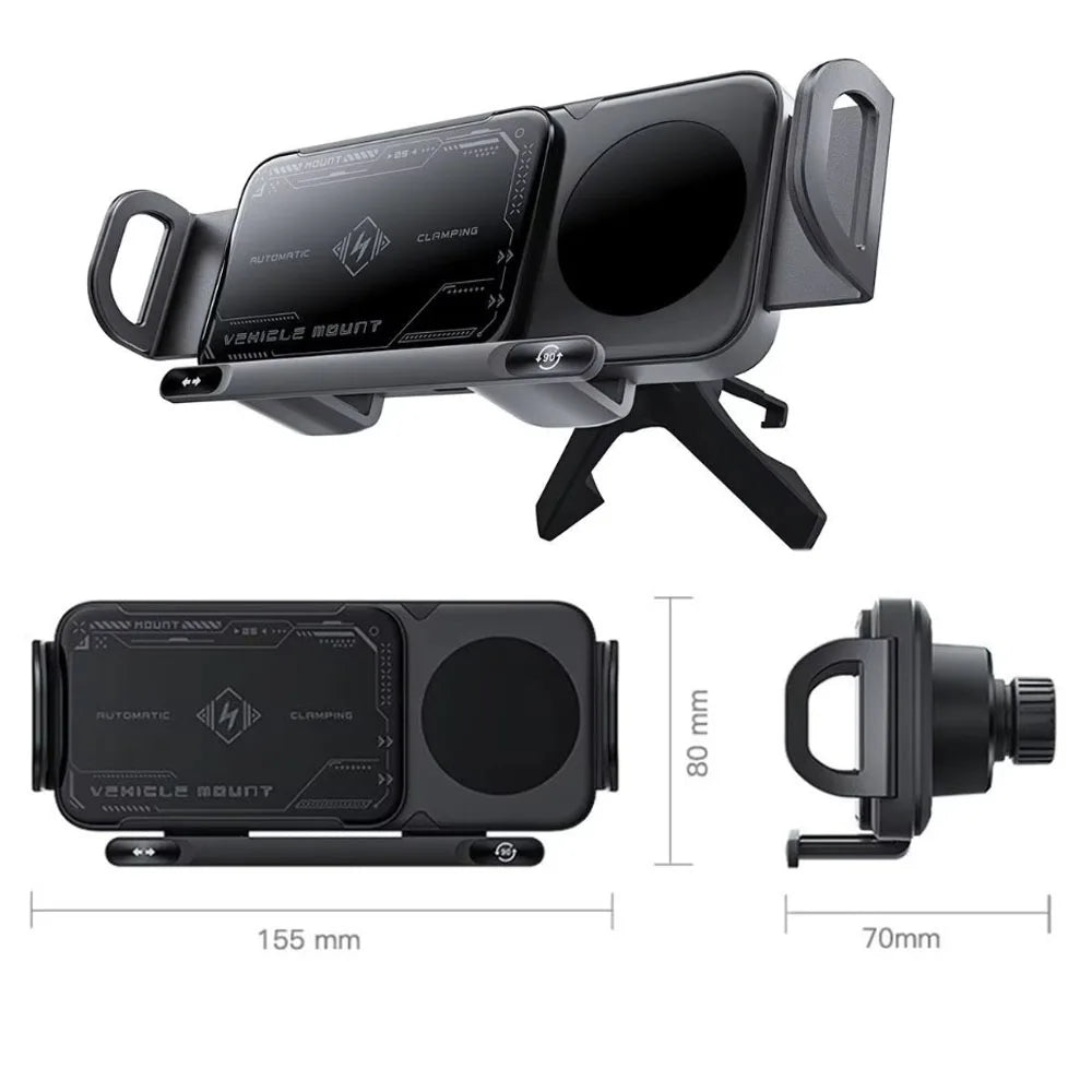 ChargeGrip™ – 360° Wireless Car Mount