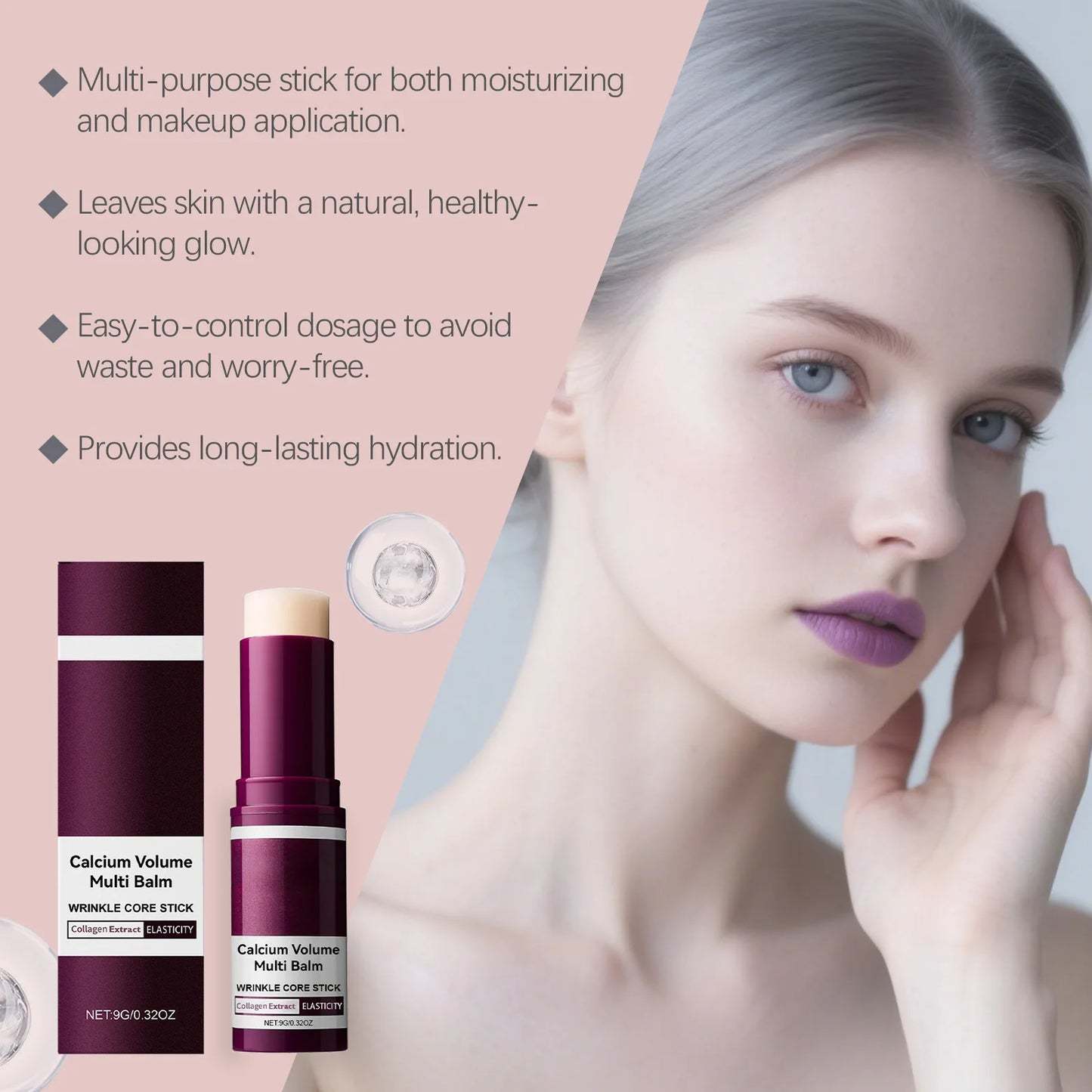 Anti-Aging Wrinkle Balm Stick with Collagen & Calcium | GlowLift™ Multi Balm for Face & Neck