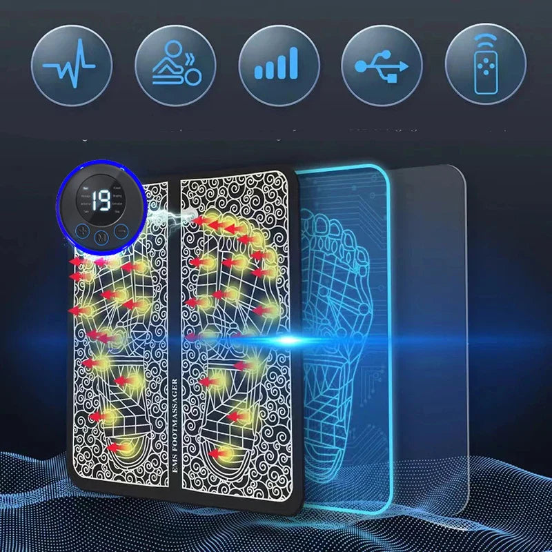 Electric Foot Massager Pad with EMS Technology – Deep Muscle Relaxation & Blood Circulation Device