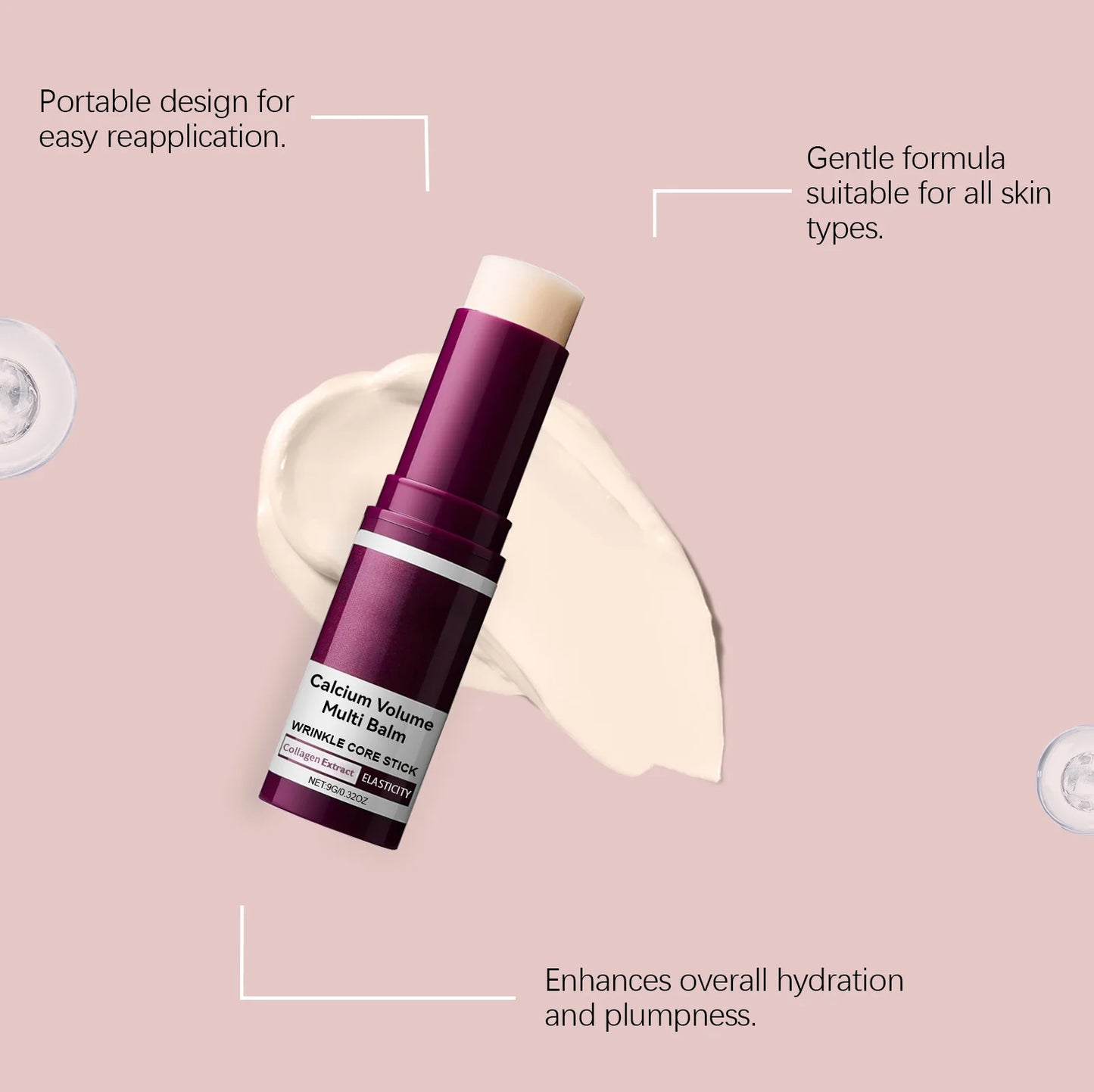 Anti-Aging Wrinkle Balm Stick with Collagen & Calcium | GlowLift™ Multi Balm for Face & Neck